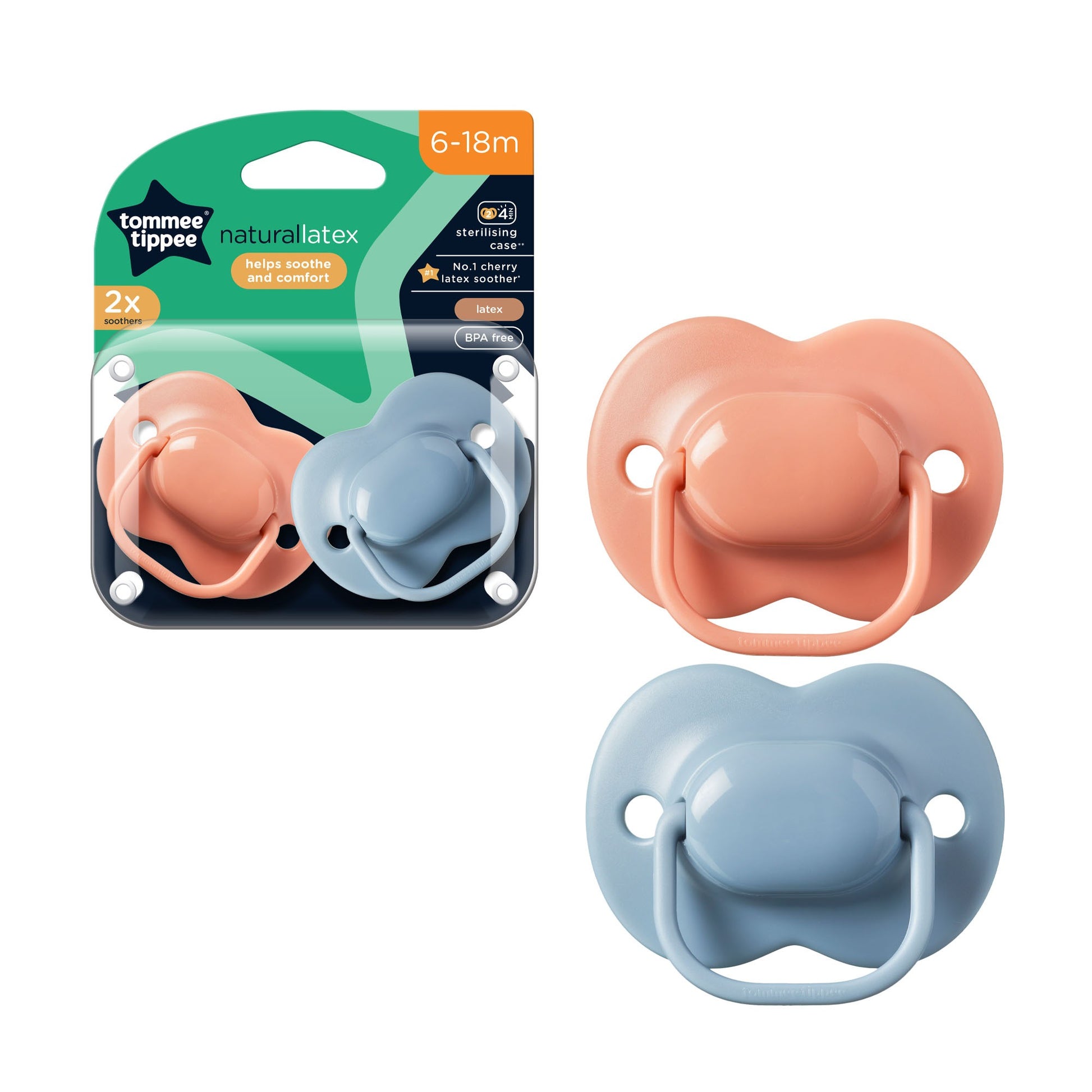 Tommee Tippee Cherry Latex Soother (6-18m)- 2 Pcs