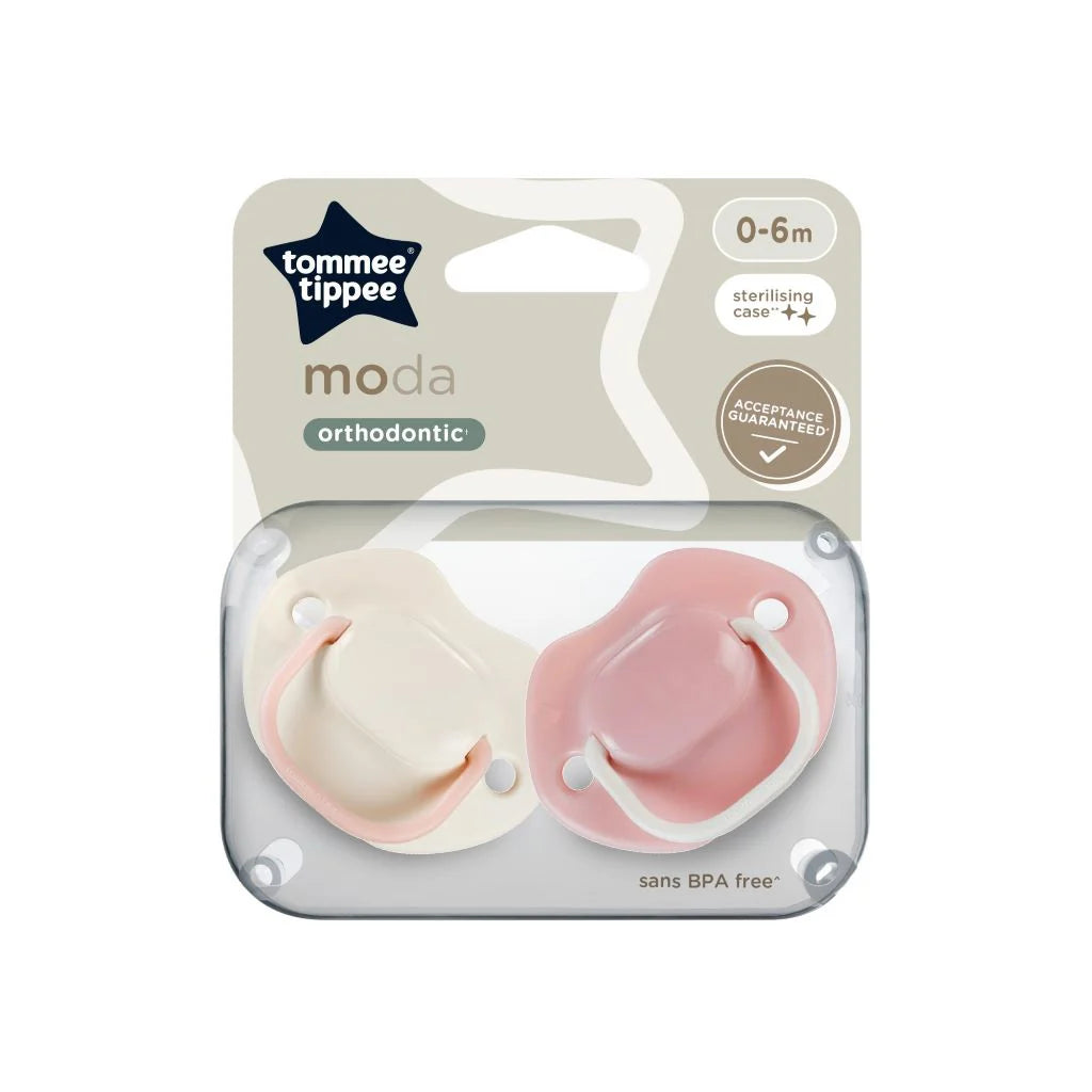 Tommee Tippee Moda Soothers (0-6 Months) Unisex- 2Pcs