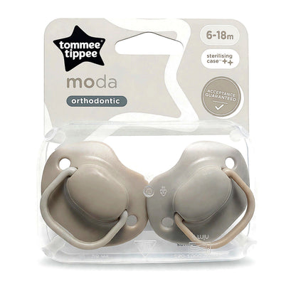 Tommee Tippee Moda Soothers (6-18 Months) Cream- 2Pcs