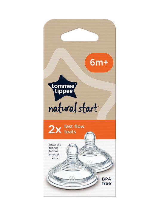 Tommee Tippee Natural Start Fast Flow Teat (0m+)- 2 Pcs