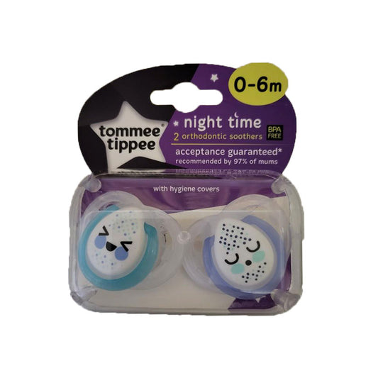 Tommee Tippee Night Time Soothers (0-6 Months)- 2Pcs
