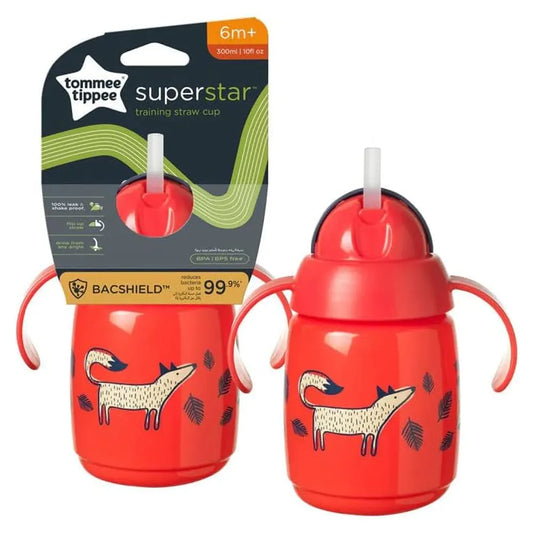 Tommee Tippee Superstar Training Straw Cup (6m+) 300ml- Red