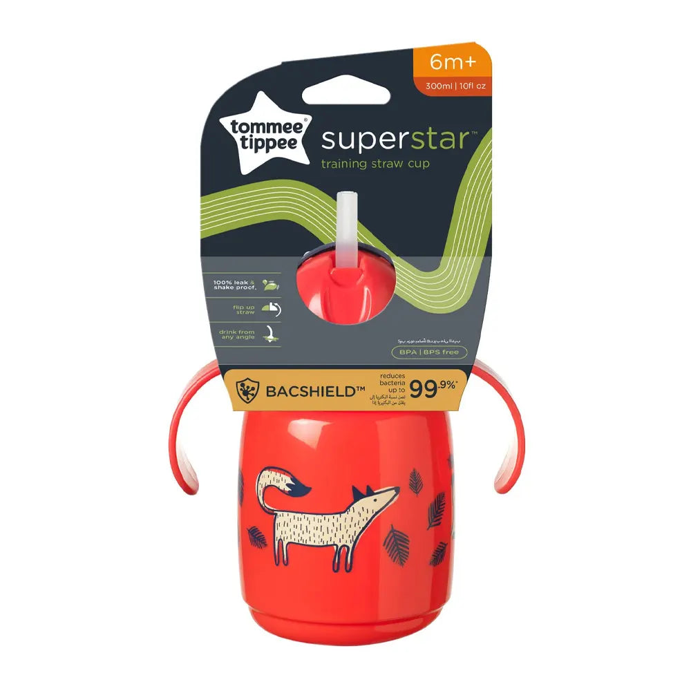 Tommee Tippee Superstar Training Straw Cup (6m+) 300ml- Red