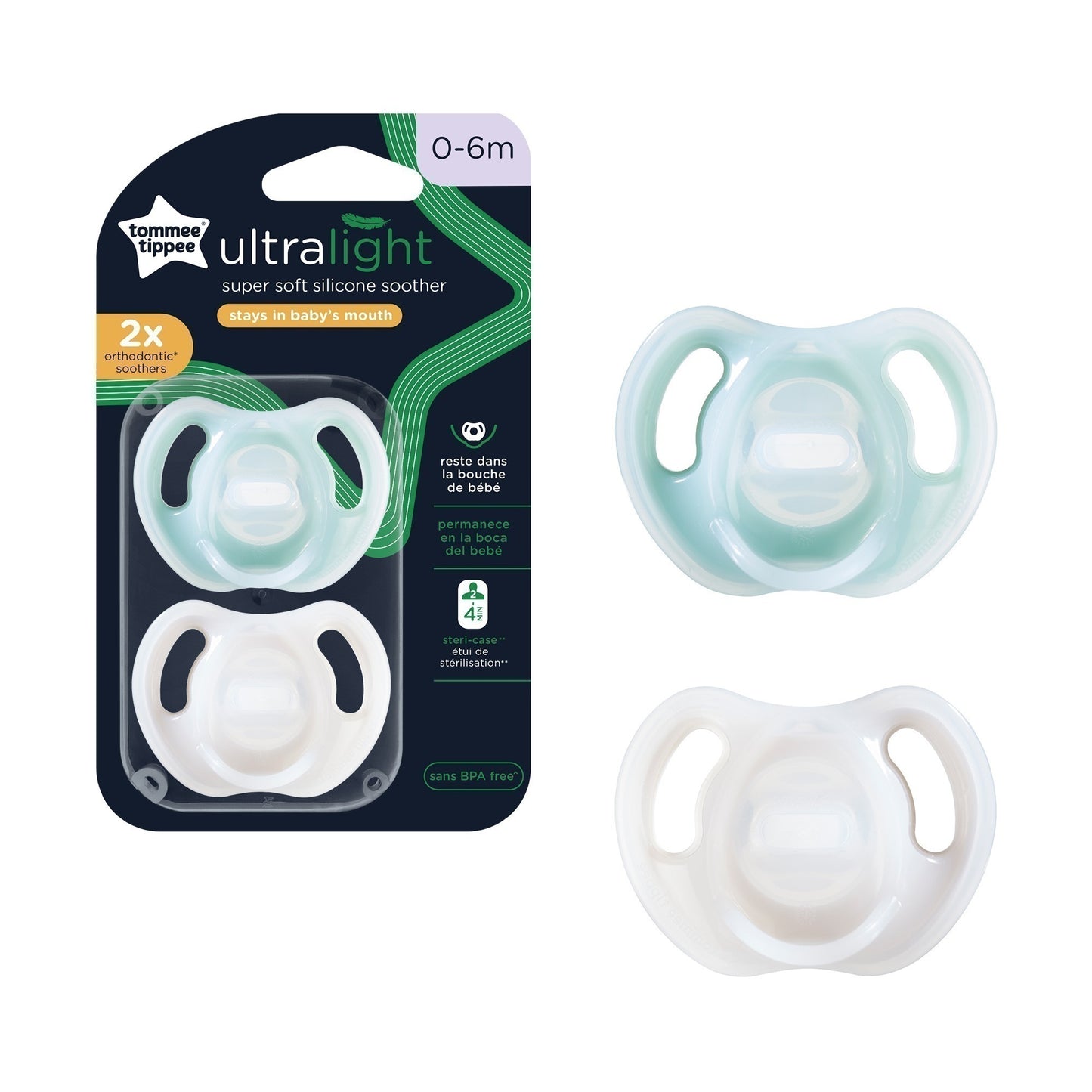 Tommee Tippee Ultra-Light Silicone Soother (0-6m)- 2pcs