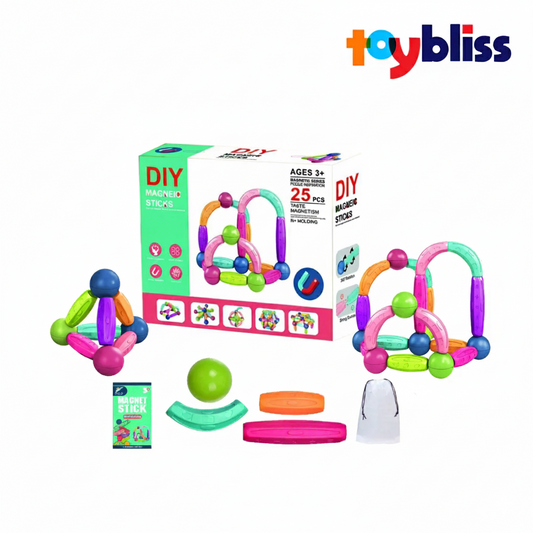 Toybliss DIY Magneic Sticks 25pcs (N+ MOLDING) 3Y+