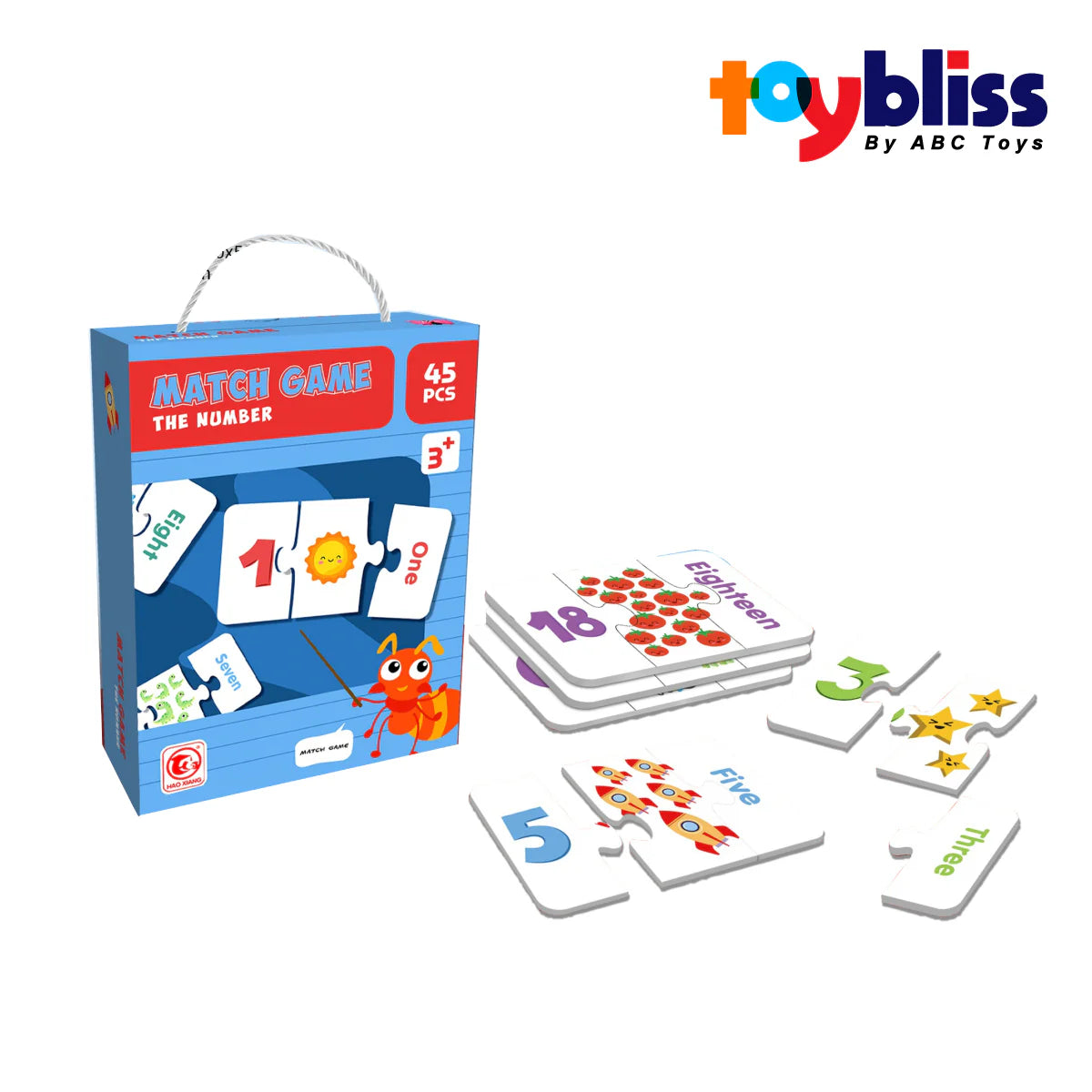 Toybliss HAO XIANG Match The Number 45Pcs Puzzle (88681) 3Y+