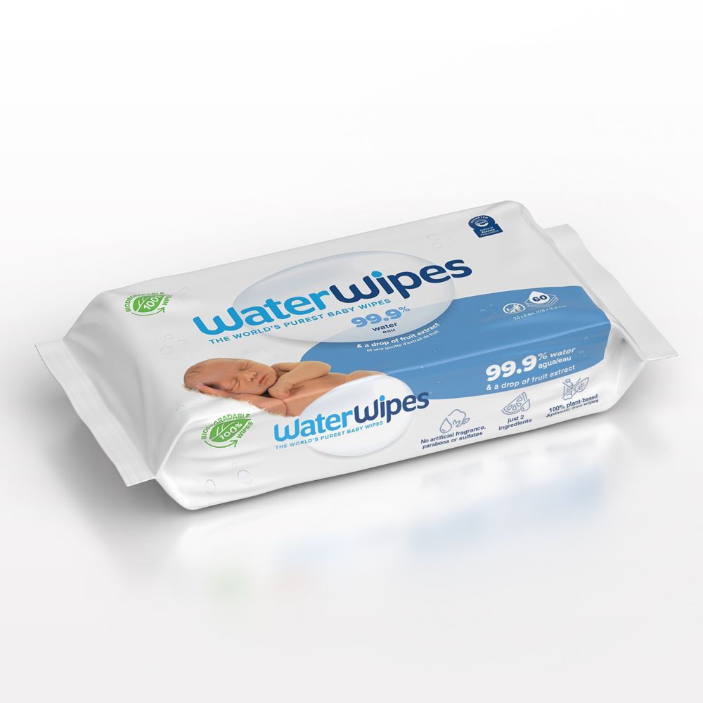 Water Wipes Baby Wipes Fragrance-Free 1 Pack 60 Sheets