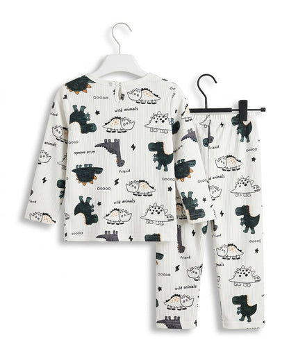 Wild Animals Print Ribbed Baby Nightsuit (UNX) 2-3y