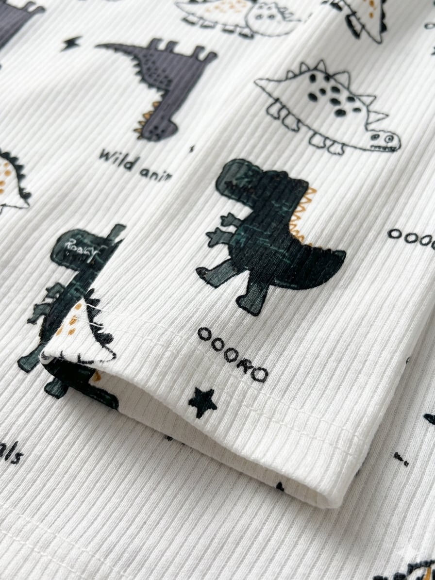 Wild Animals Print Ribbed Baby Nightsuit (UNX) 2-3y