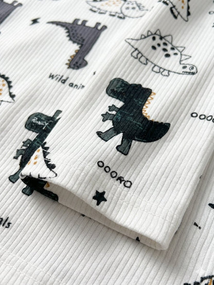 Wild Animals Print Ribbed Baby Nightsuit (UNX) 2-3y