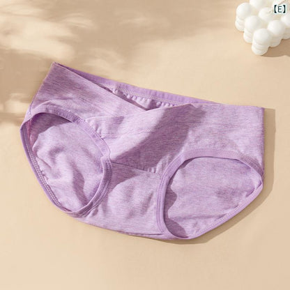 Women's High-Elastic Crossover V-Shape Maternity Panty- Heather Purple