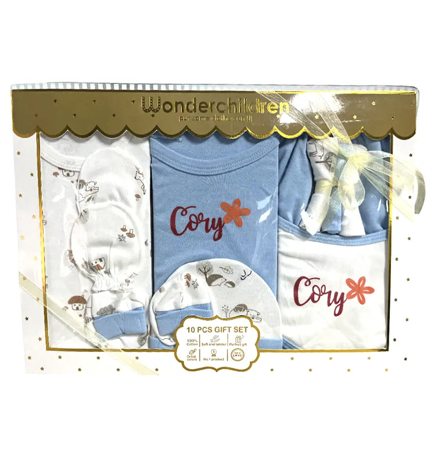Wonder Children Baby Clothes Gift Set (Sky Blue) - 10pcs