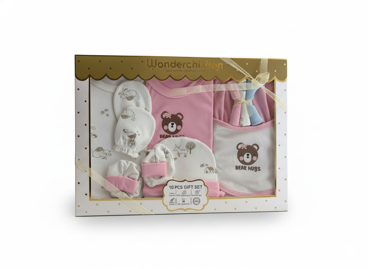 Wonder Children Baby Clothes Gift Set (Pink) - 10pcs