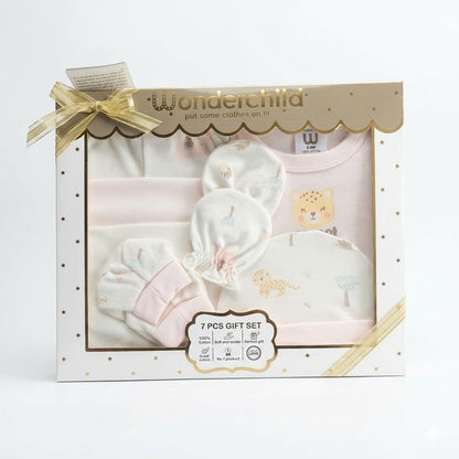 Wonderchild "Sweet Cheetah" Baby Gift Set (Light Pink) - 7pcs