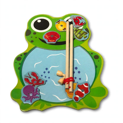 Wooden Frog Magnetic Fishing Toy Set (2Y+)