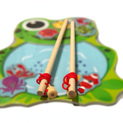 Wooden Frog Magnetic Fishing Toy Set (2Y+)