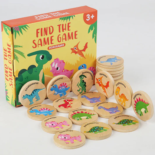 Wooden Memory 'Find The Same Game Dinosaur' Matching Game 3Y+