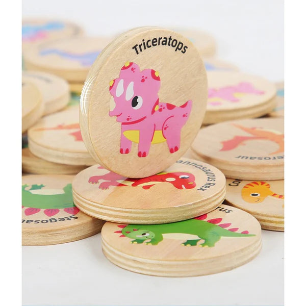Wooden Memory 'Find The Same Game Dinosaur' Matching Game 3Y+