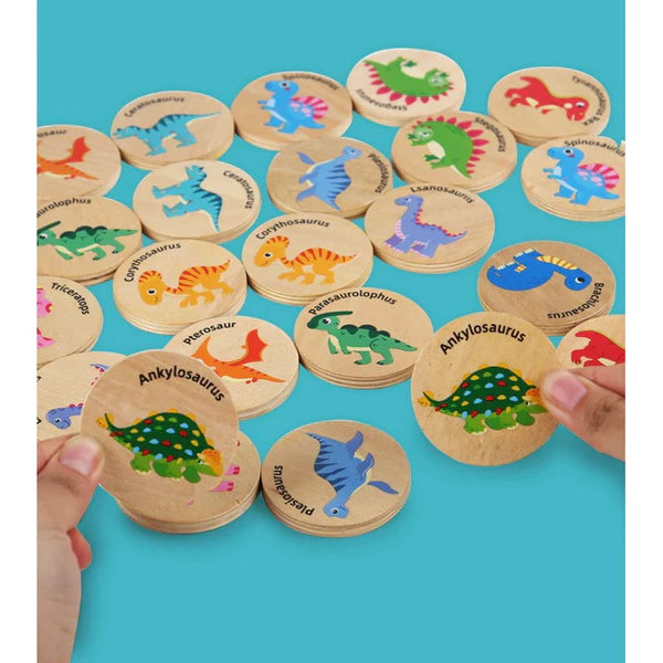 Wooden Memory 'Find The Same Game Dinosaur' Matching Game 3Y+