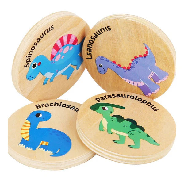 Wooden Memory 'Find The Same Game Dinosaur' Matching Game 3Y+