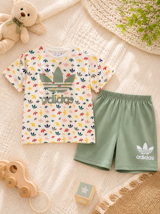 Adidas (Thai) T-Shirt & Pant Set- Sea Green