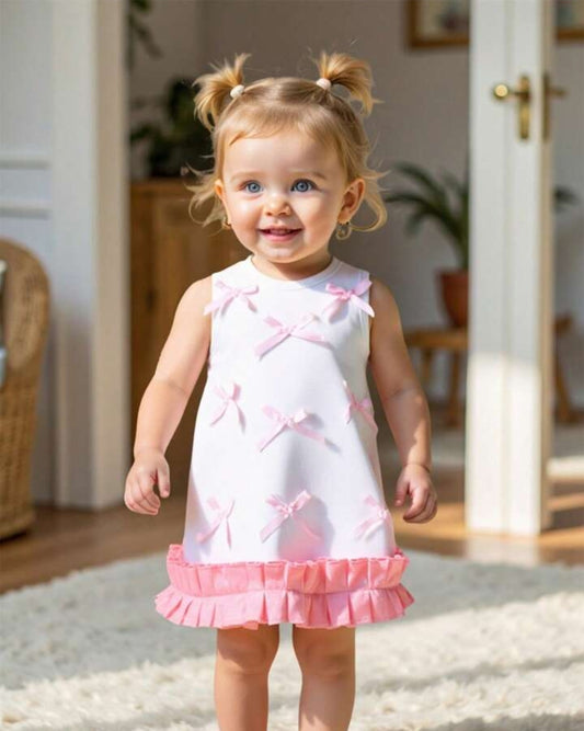 Baby Girl Summer Comfortable Elegant Bow Dress