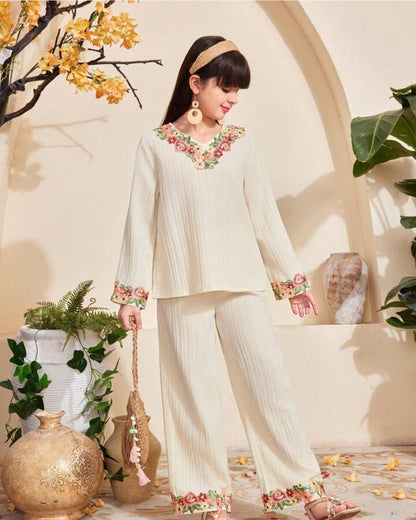 2pcs/Set Tween Girls Long Sleeve Shirt And Pants Set