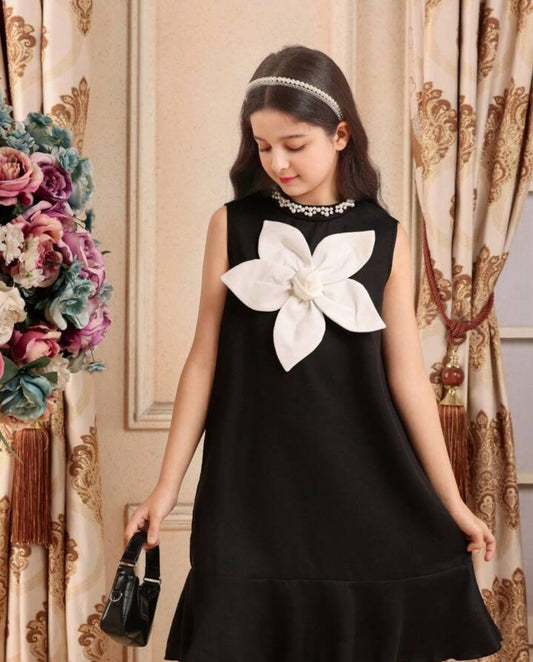 Elegant Party 3D Floral Beaded Decorated Dress