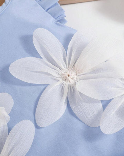 Baby Girls Elegant Fashionable Dress With Apricot Floral Decor