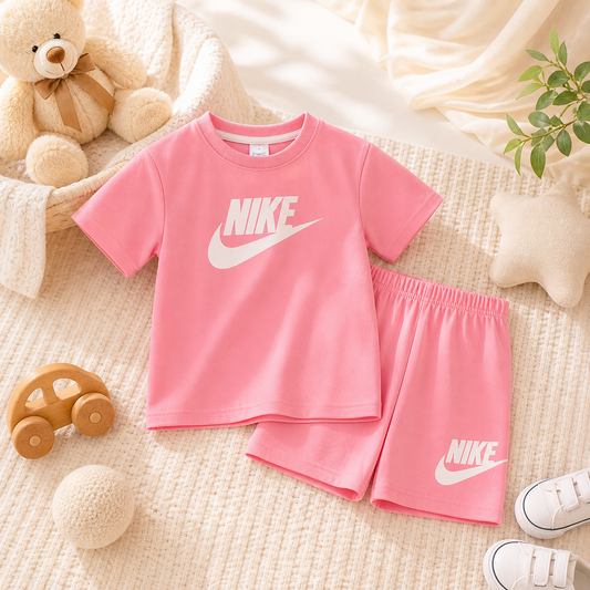 Nike (Thai) T-Shirt & Pant Set- Pink