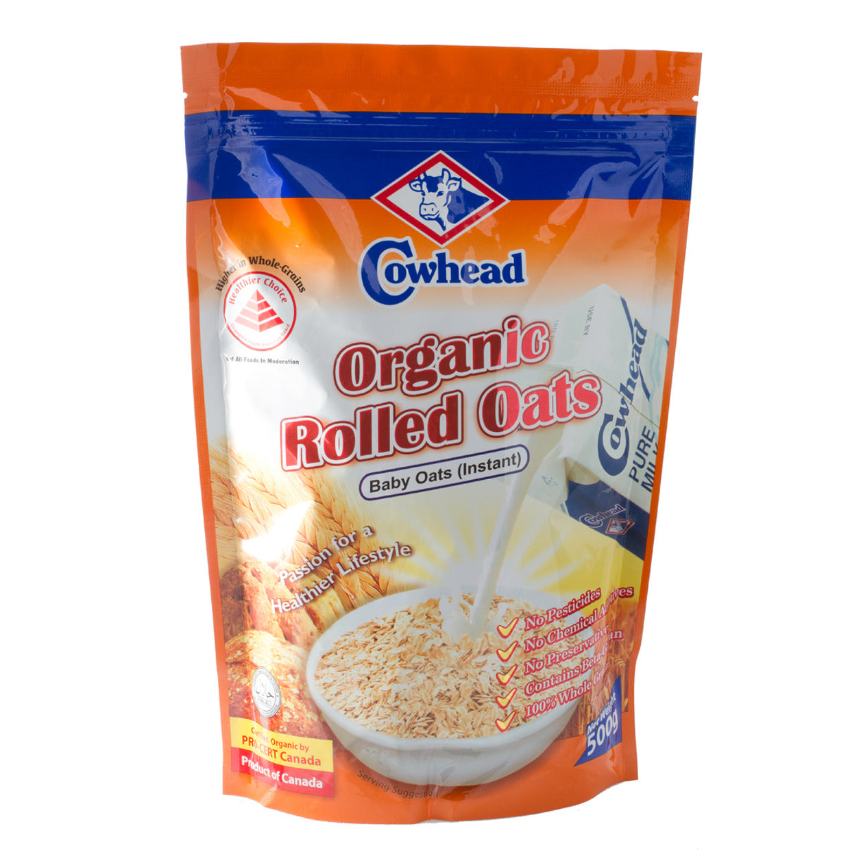 Cowhead Organic Instant Rolled Oats 500g