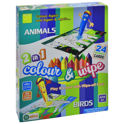 Ekta Color And Wipe Kit - Animals And Birds