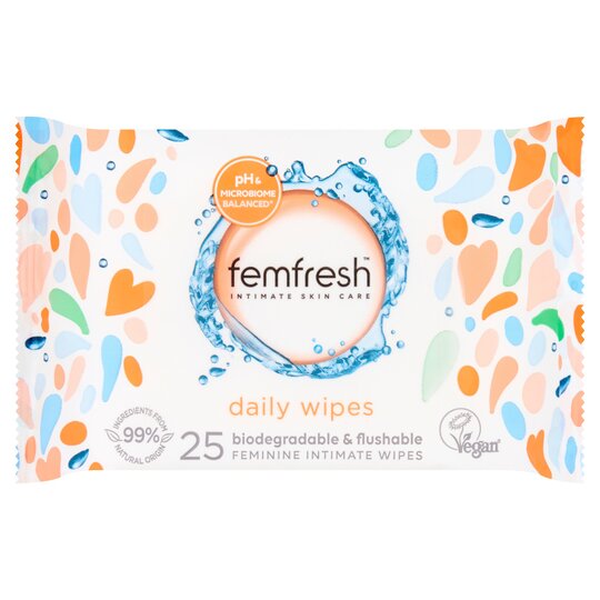 Femfresh Daily Wipes Biodegradable & Flushable 25 Wipes