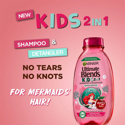 Garnier Ultimate Blends Kids 2 In 1 Shampoo & Detangler- Cherry & Soft Almond 250ml