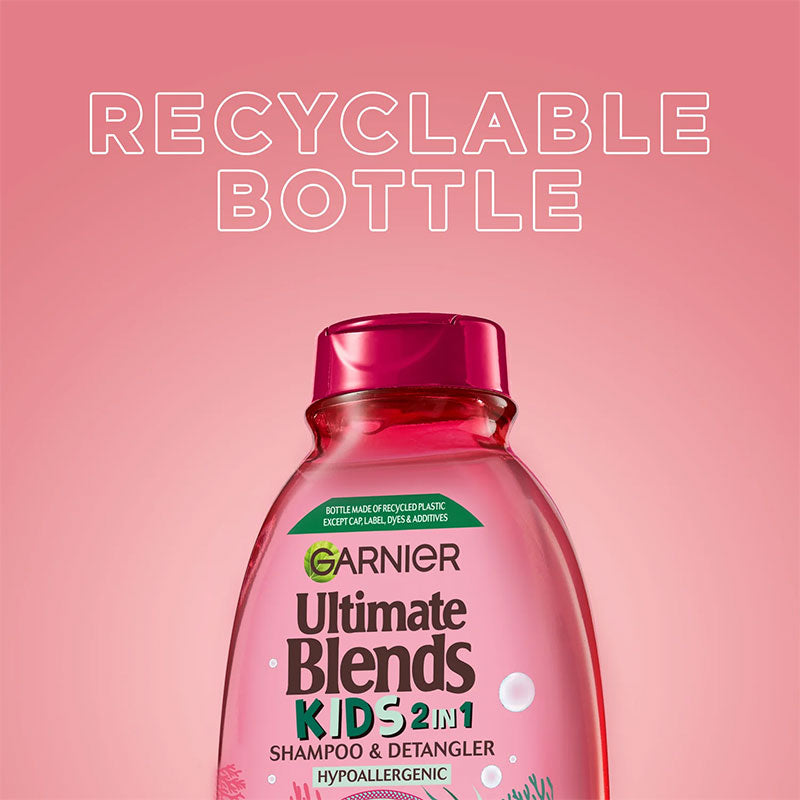 Garnier Ultimate Blends Kids 2 In 1 Shampoo & Detangler- Cherry & Soft Almond 250ml