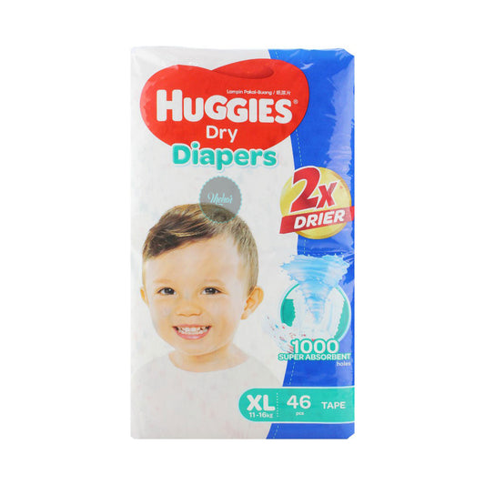 Huggies Dry Baby Diapers Tape XL – 46 pcs (11-16kg)