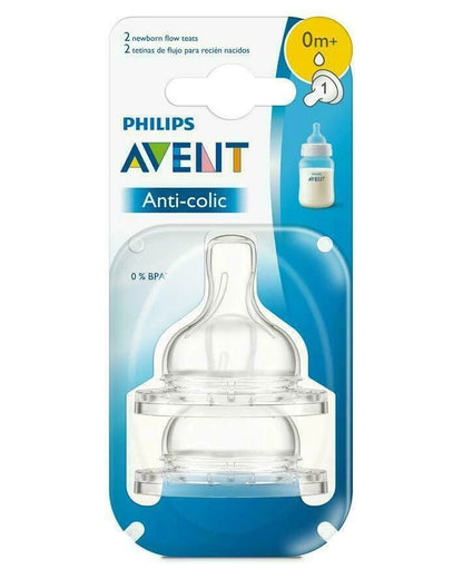 Philips Avent Anti-Colic Newborn Flow Teats (0m+)- 2 Pcs SCF631/27