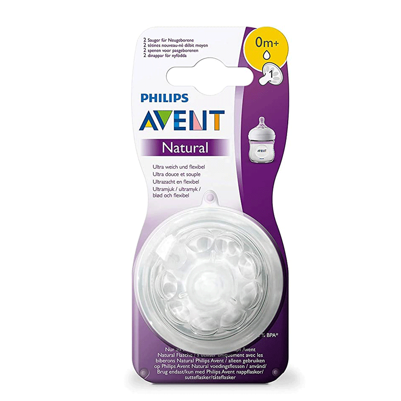 Philips Avent Natural Newborn Flow Teats (0m+)- 2 Pcs SCF041/27