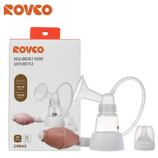 Rovco Manual Breast Pump With Breastfeeding Milk Bottle 140ml