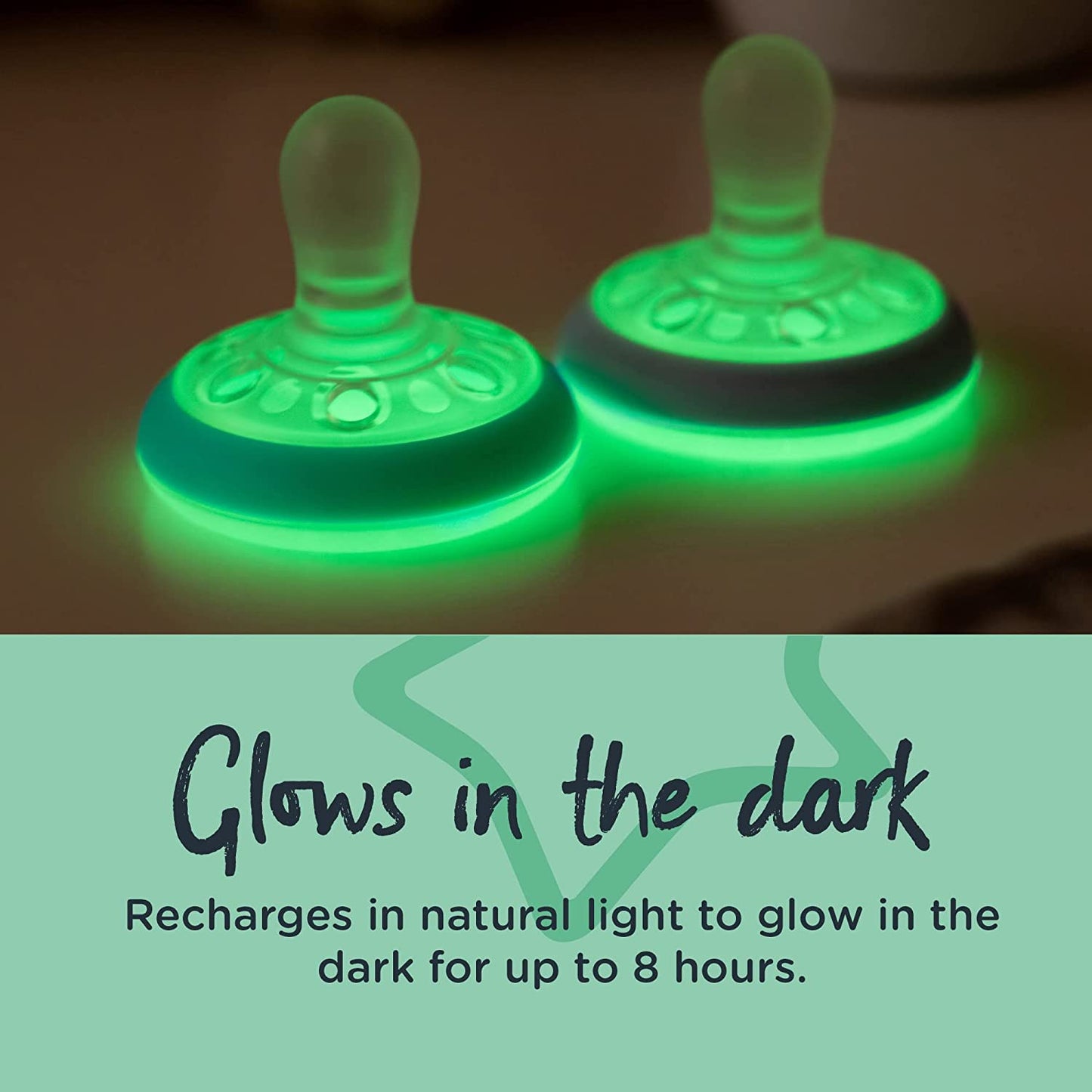 Tommee Tippee Breast-like Soother Night- Glow in the Dark (0-6M) 4 Pcs