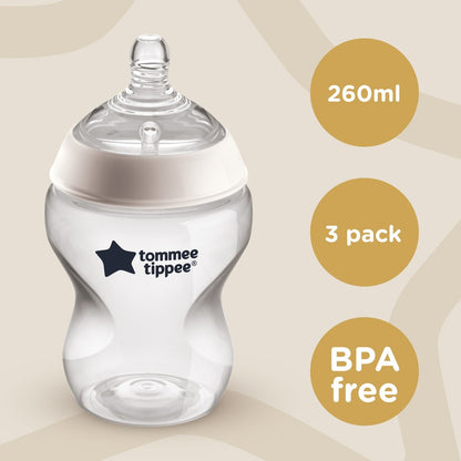 Tommee Tippee Closer to Nature Baby Bottle 260ml 6 Pack (0m+)