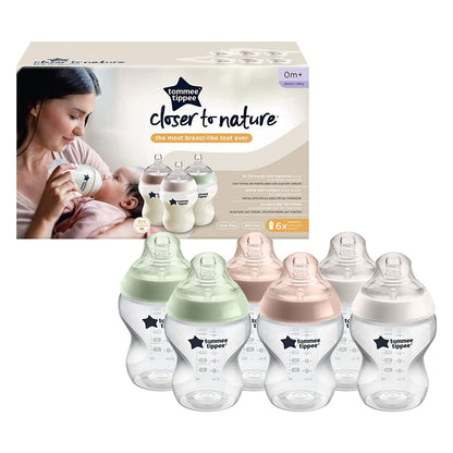 Tommee Tippee Closer to Nature Baby Bottle 260ml 6 Pack (0m+)