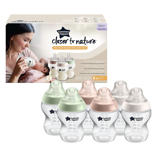 Tommee Tippee Closer to Nature Baby Bottle 260ml 6 Pack (0m+)