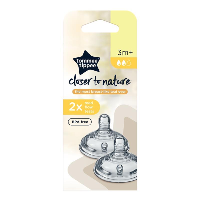 Tommee Tippee Closer to Nature Medium Flow Teats (3m+) 2 Pcs