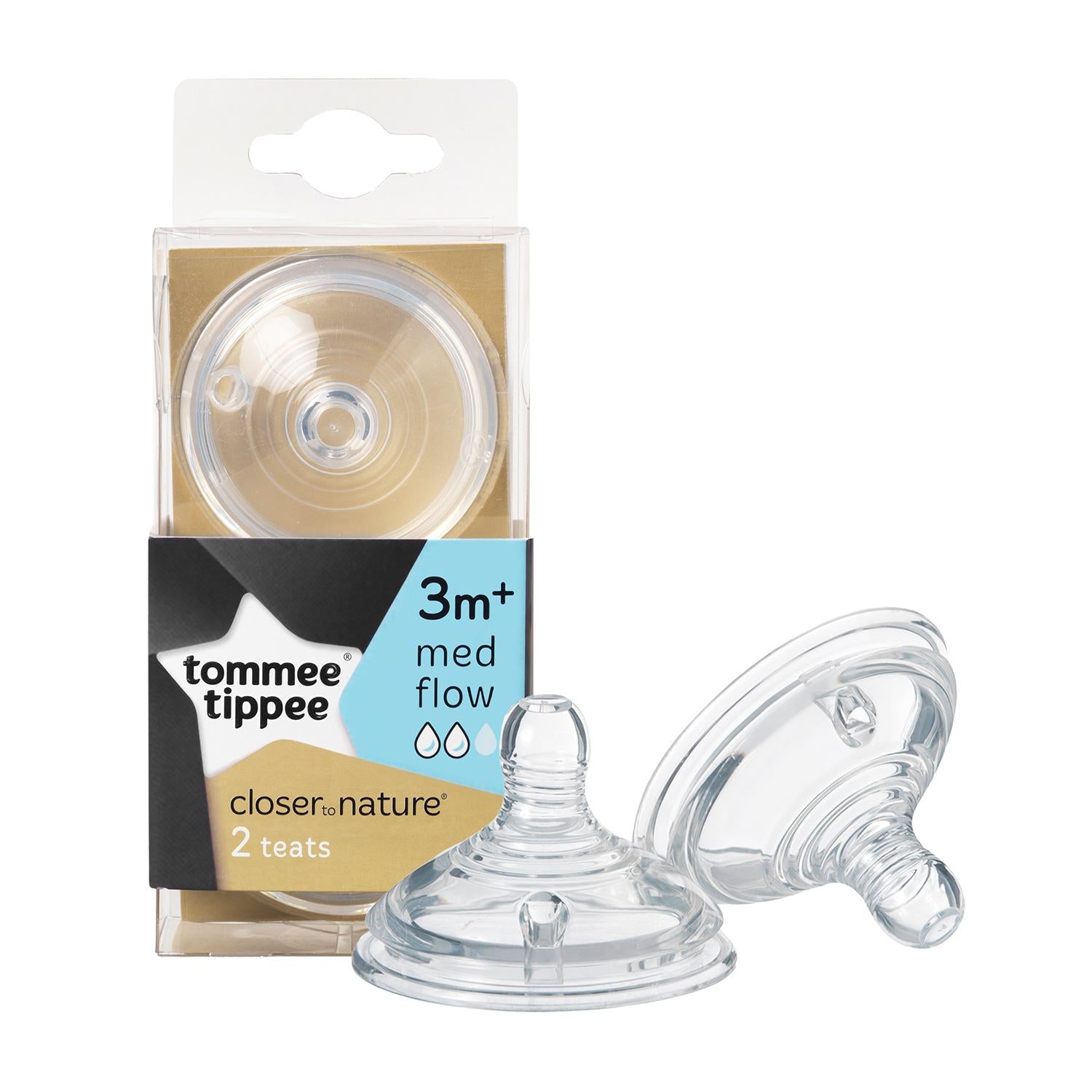 Tommee Tippee Closer to Nature Medium Flow Teats (3m+) 2 Pcs