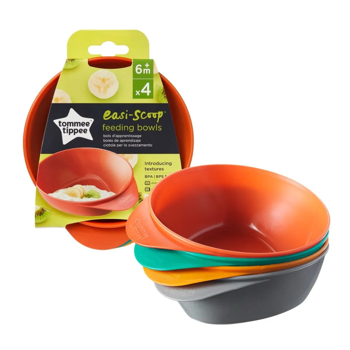 Tommee Tippee Easi-Scoop Feeding Bowls-4 pack