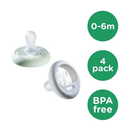 Tommee Tippee Maternal Imitating Breast-Like Soother (0-6M) 4 Pcs
