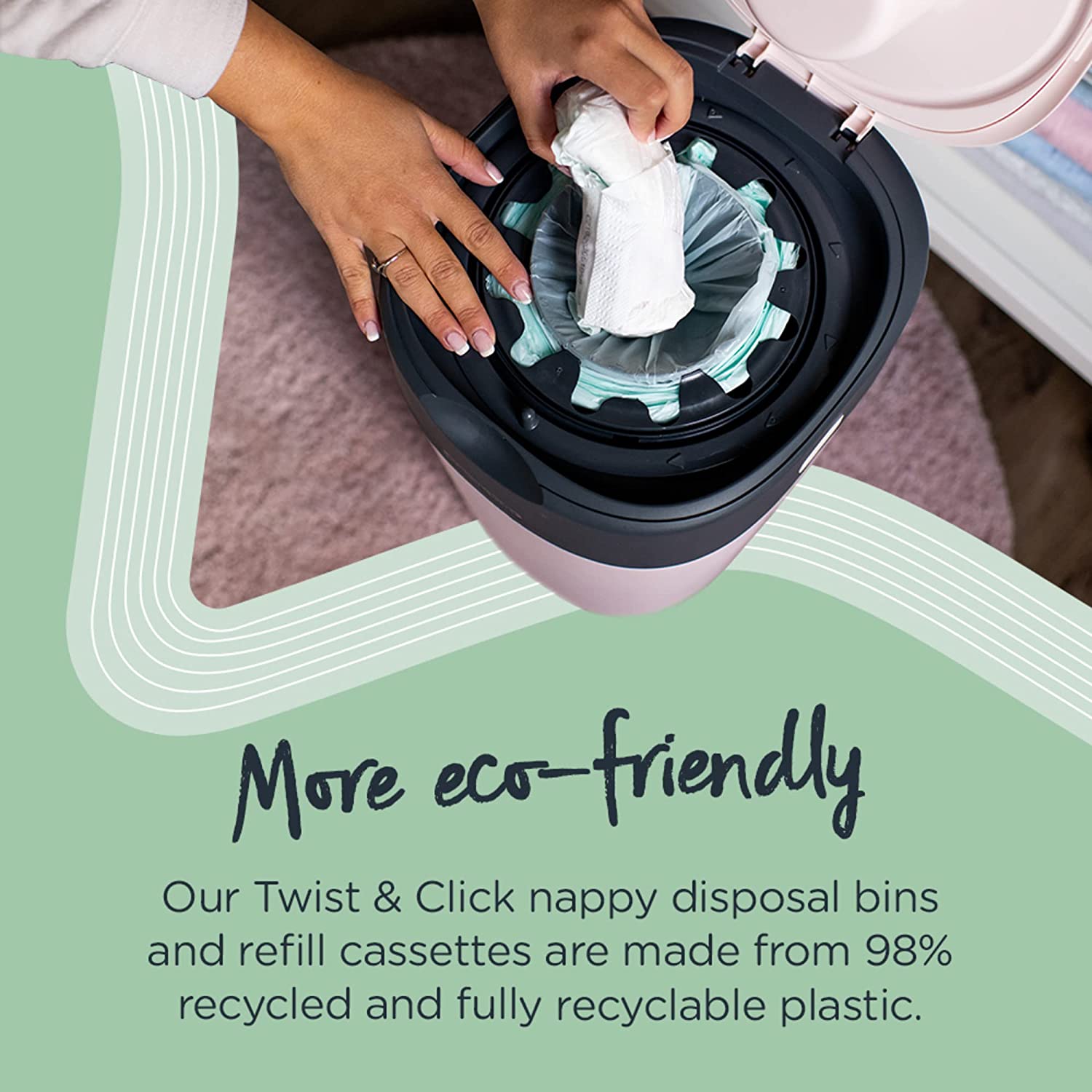 Twist & click store nappy disposal bin