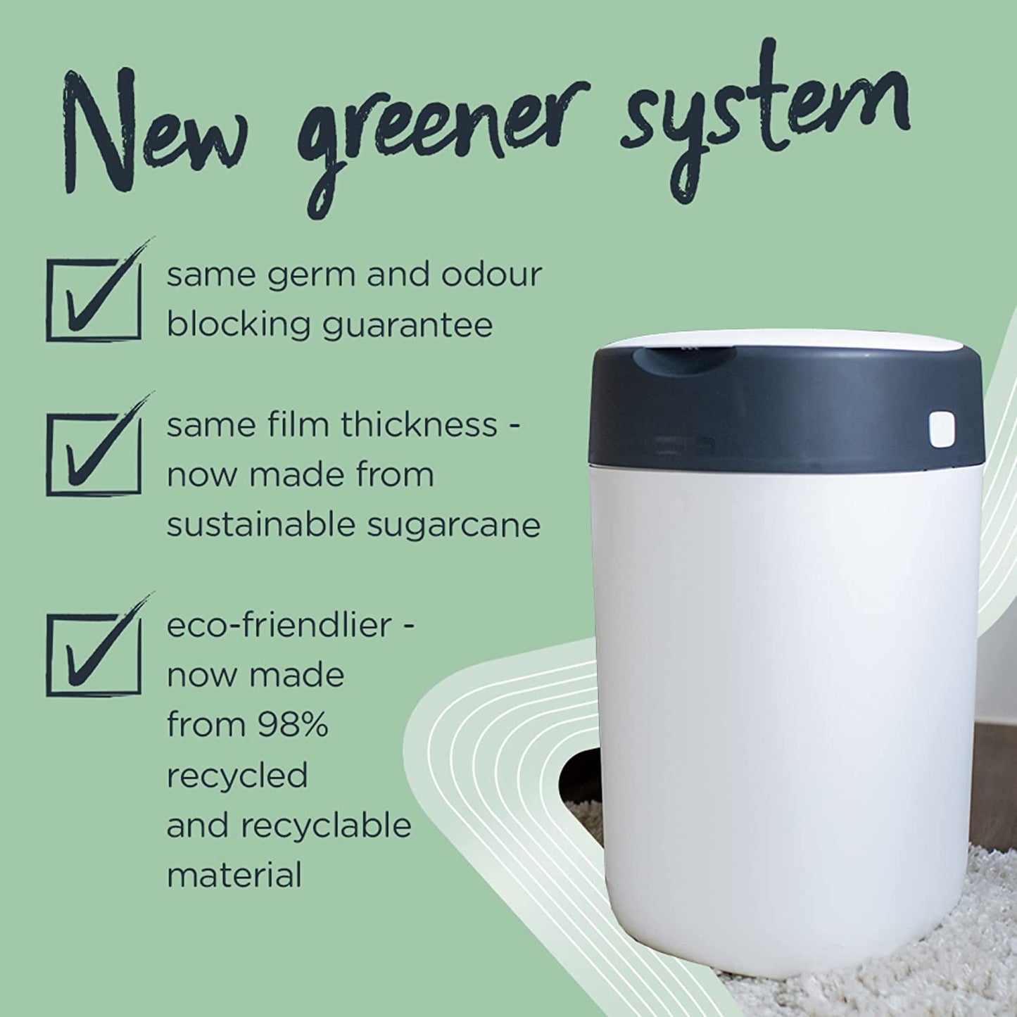Tommee Tippee Twist & Click Nappy Disposal Bin- White